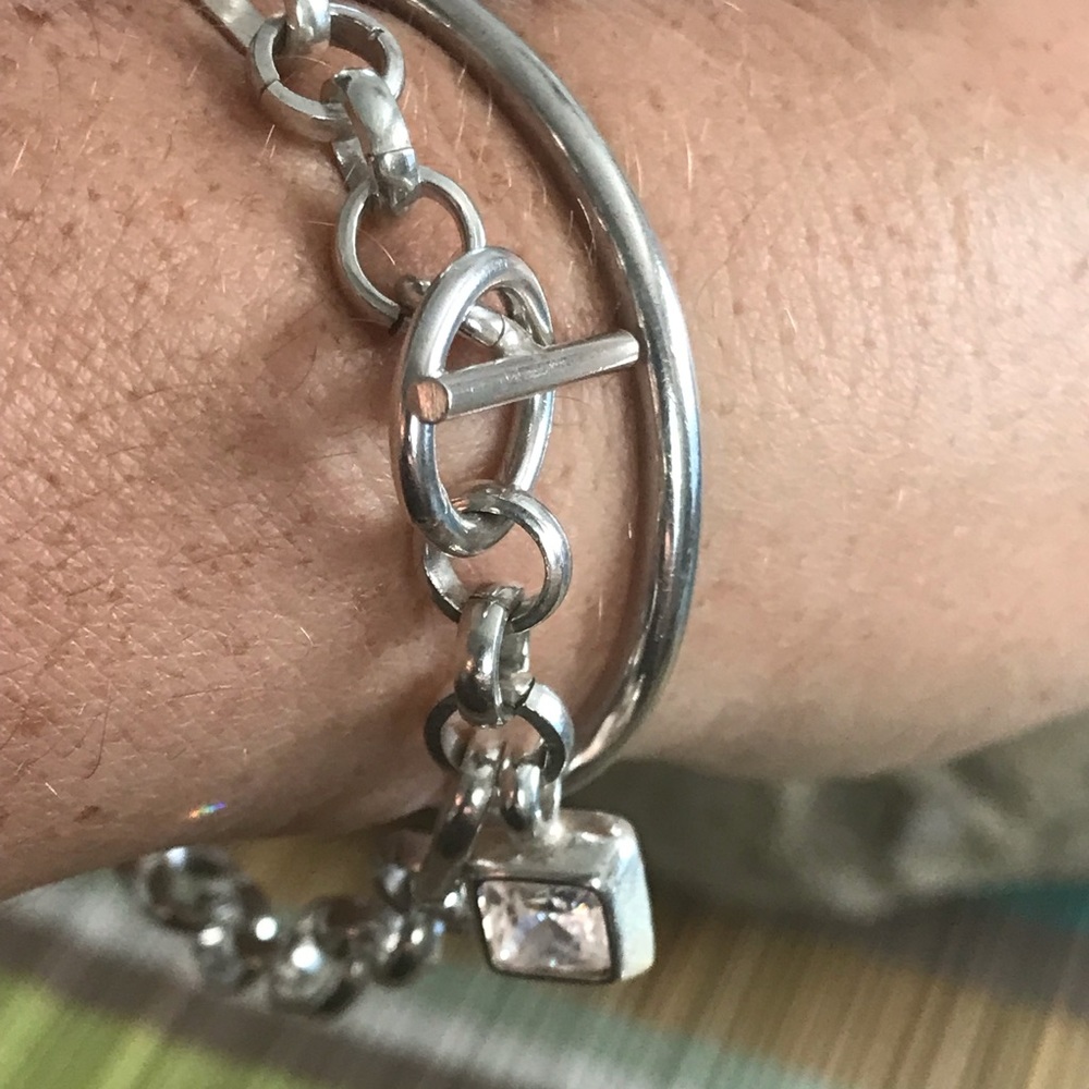 Sterling Silver Charm Toggle Bracelet - image 8